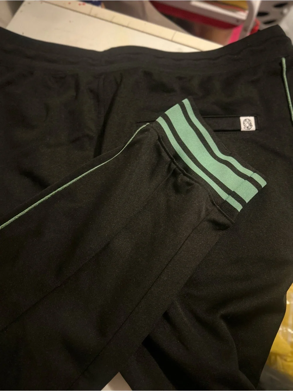 Men's Billionaire Boys Club Black Track Jacket with Green Piping